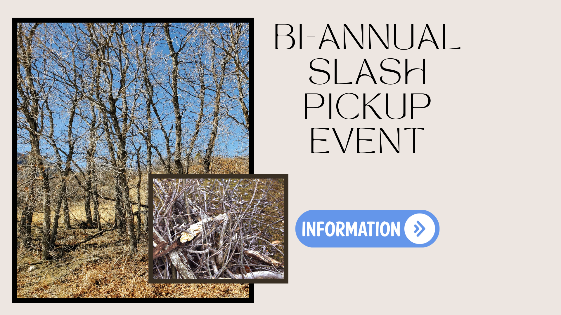 Bi- Annual Slash Pickup Event - click for more information.